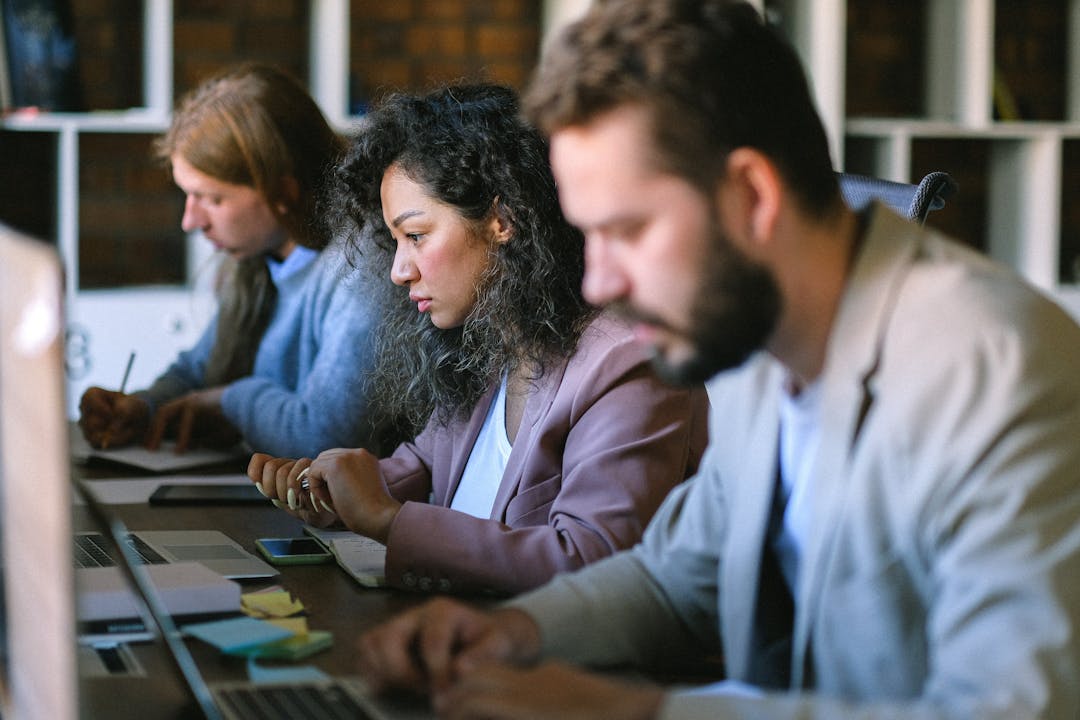 3 people working individually