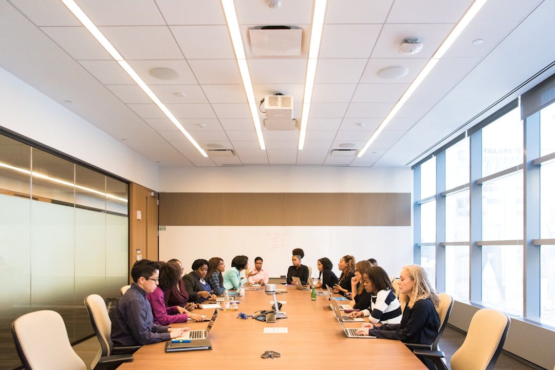 Discussion in a conference room