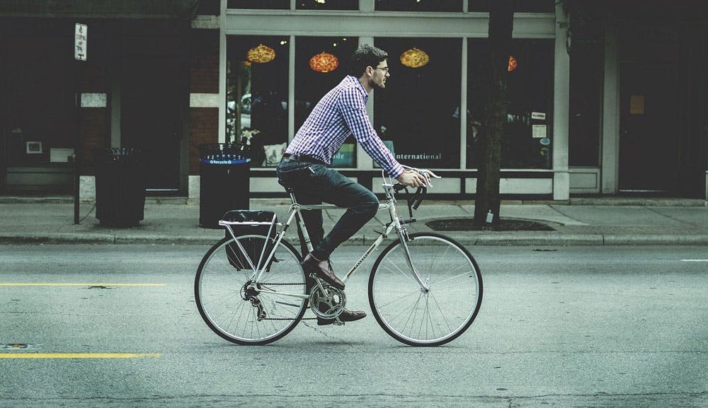 man on a bike